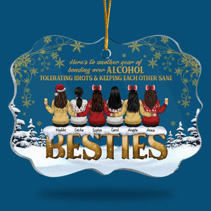 Voici une autre année de liens autour de l'alcool - Décoration de Noël personnalisée en acrylique en forme de Benelux - Cadeau pour meilleure amie, meilleure amie, sœur, cadeau d'anniversaire pour meilleure amie et amie, cadeau de Noël