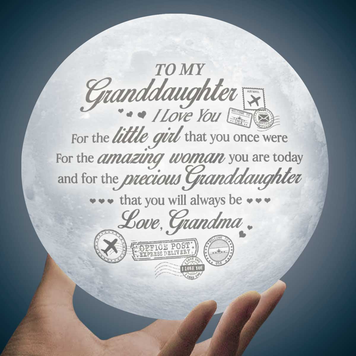 I Love You For The Amazing Woman You're Today - Moon Lamp - To My Granddaughter, Gift For Granddaughter, Granddaughter Gift From Grandma, Birthday Gift For Granddaughter, Christmas Gift