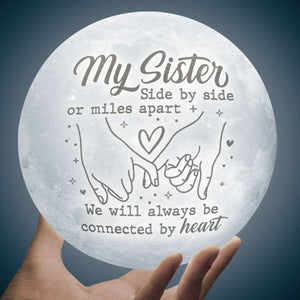 Nous serons toujours connectés par le cœur - Lampe de lune - Cadeau pour meilleure amie, meilleure amie, sœur, cadeau d'anniversaire pour meilleure amie et amie, cadeau de Noël