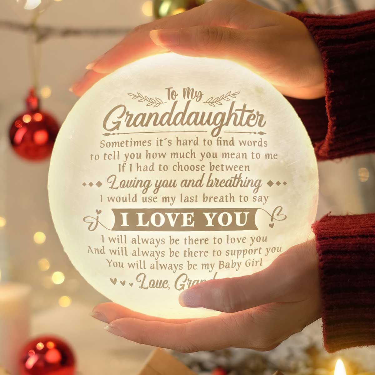 Tu seras toujours ma petite fille - Lampe de lune - À ma petite-fille, cadeau pour petite-fille, cadeau de grand-mère pour petite-fille, cadeau d'anniversaire pour petite-fille, cadeau de Noël