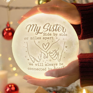 Nous serons toujours connectés par le cœur - Lampe de lune - Cadeau pour meilleure amie, meilleure amie, sœur, cadeau d'anniversaire pour meilleure amie et amie, cadeau de Noël