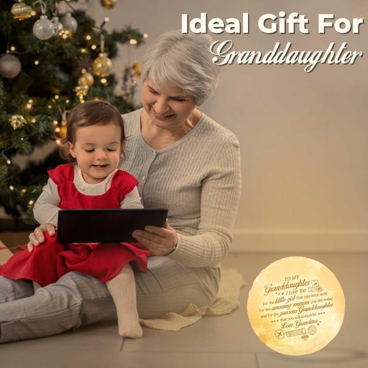 I Love You For The Amazing Woman You're Today - Moon Lamp - To My Granddaughter, Gift For Granddaughter, Granddaughter Gift From Grandma, Birthday Gift For Granddaughter, Christmas Gift