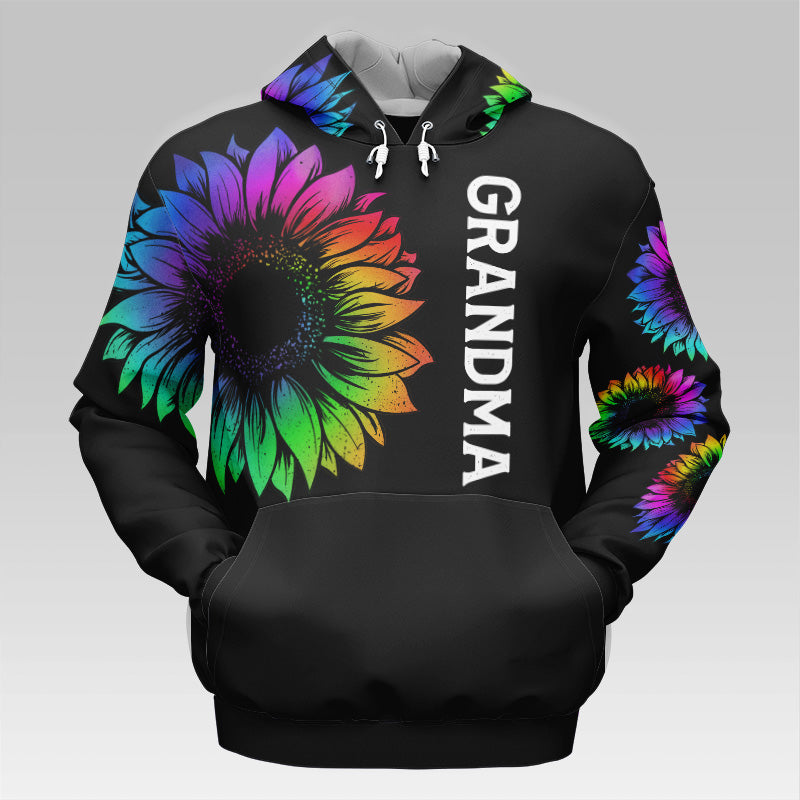 Ma grand-mère est tellement cool - Sweat à capuche unisexe personnalisé avec imprimé intégral - Fête des mères, cadeau pour grand-mère