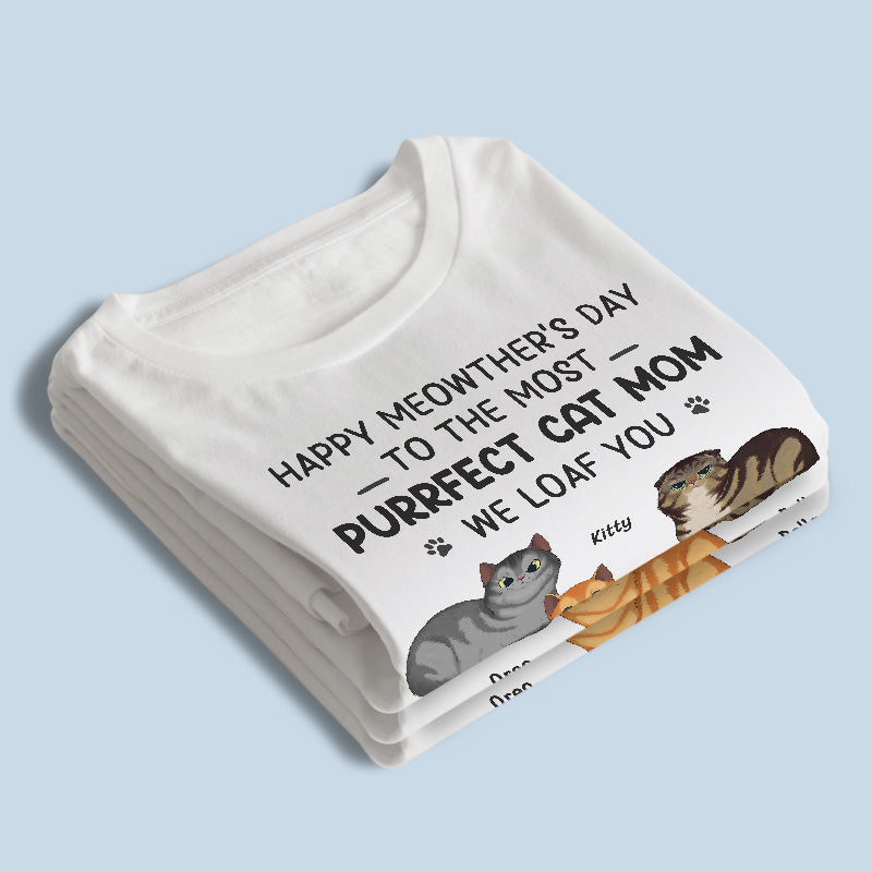 Bonne fête des mères à maman chat - T-shirt unisexe personnalisé, sweat à capuche, sweat-shirt - Cadeau de fête des mères, d'anniversaire pour les propriétaires d'animaux et les amoureux des animaux