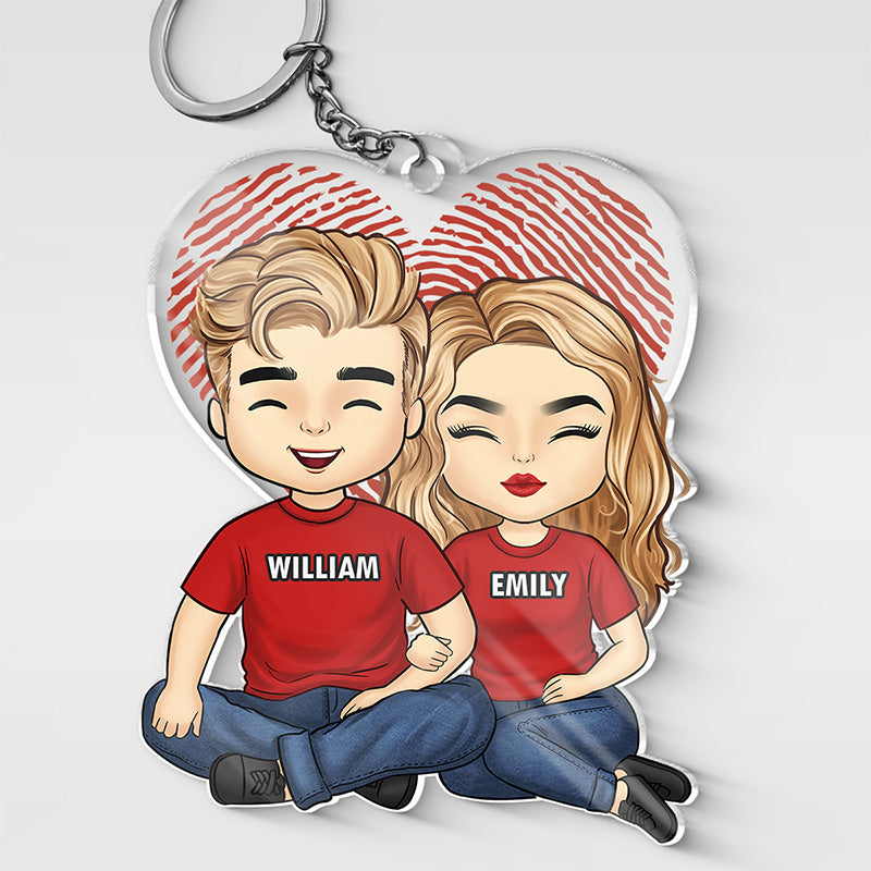 Je suis reconnaissant de t'avoir dans ma vie - Porte-clés personnalisé en acrylique en forme de cœur pour couple - Cadeau pour mari et femme, anniversaire