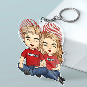 Je suis reconnaissant de t'avoir dans ma vie - Porte-clés personnalisé en acrylique en forme de cœur pour couple - Cadeau pour mari et femme, anniversaire