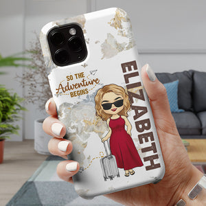 Alors l'aventure commence - Étui de téléphone personnalisé pour voyage - Cadeau pour les amoureux du voyage