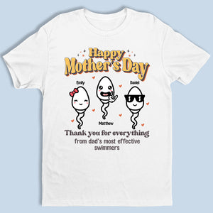 Remerciements des nageurs les plus rapides de papa - T-shirt, sweat à capuche et sweat-shirt unisexe personnalisé pour la famille - Cadeau de fête des mères et d'anniversaire pour maman