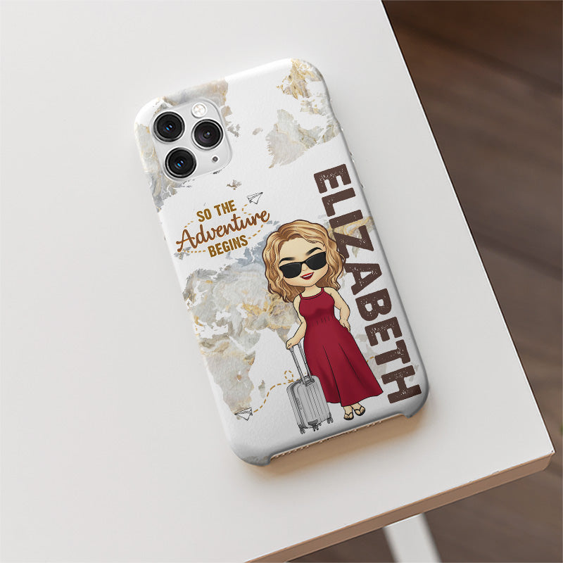 Alors l'aventure commence - Étui de téléphone personnalisé pour voyage - Cadeau pour les amoureux du voyage
