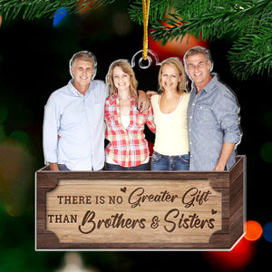 Photo personnalisée pour frères et sœurs : l'esprit de Noël ! Décoration personnalisée pour la famille ! Acrylique en forme personnalisée ! Cadeau de Noël pour frères et sœurs, cousins, amis