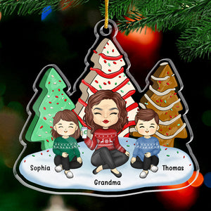 Je vous envoie des câlins de Noël à travers les kilomètres - Ornement personnalisé pour la famille - Forme personnalisée en acrylique - Cadeau de Noël pour les membres de la famille