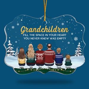 Petits-enfants comblent l'espace de votre cœur - Ornement personnalisé pour la famille - Forme Benelux en acrylique - Cadeau de Noël pour les membres de la famille