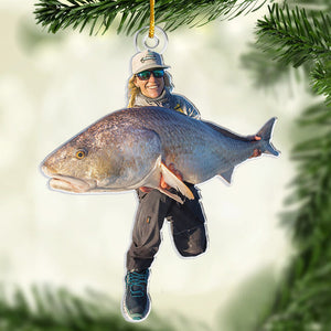 Custom Photo Fisherman - Fishing Personalized Custom Ornament - Acrylic Custom Shaped - Christmas Gift For Fishing Lovers, Fisherman