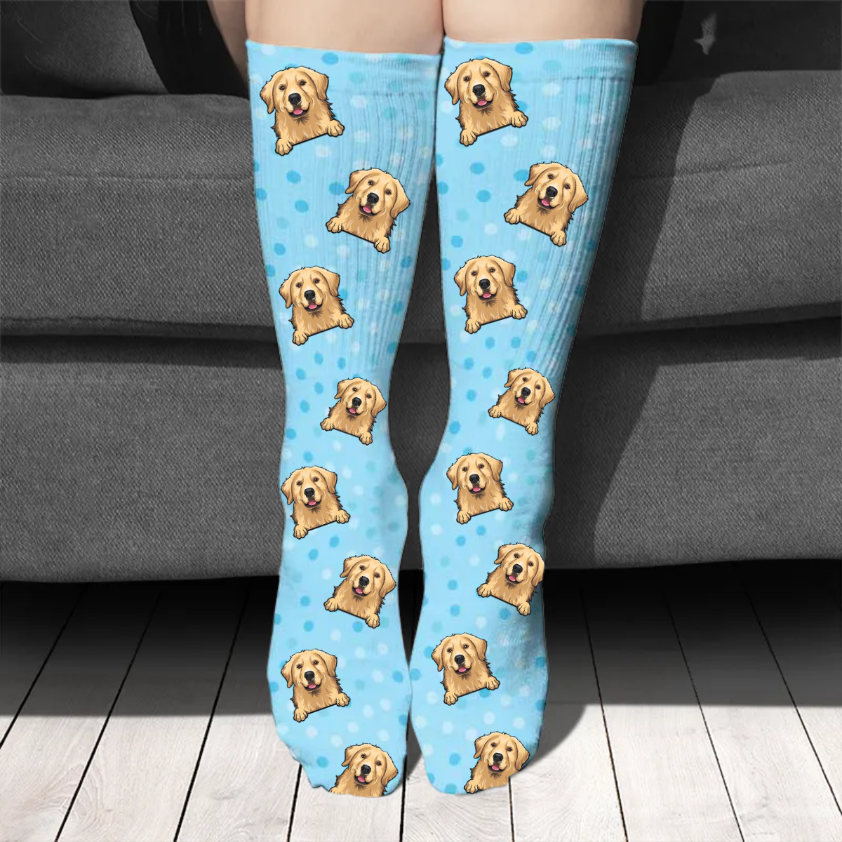Point coloré - Cadeau pour les amoureux des chiens - Chaussettes personnalisées