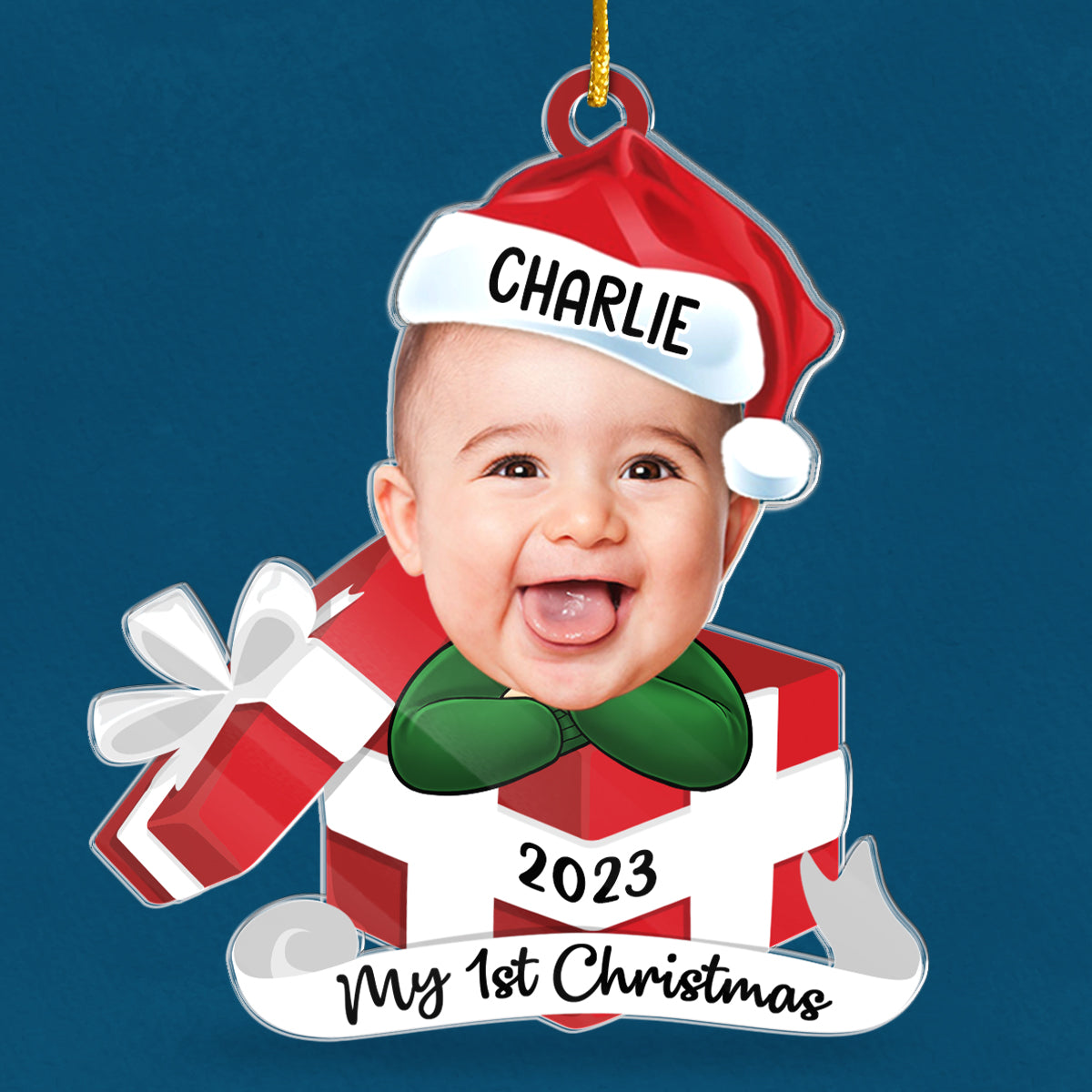 Custom Photo Hi I'm New Here - Family Personalized Custom Ornament - Acrylic Custom Shaped - Christmas Gift For Baby Kids, Newborn Baby